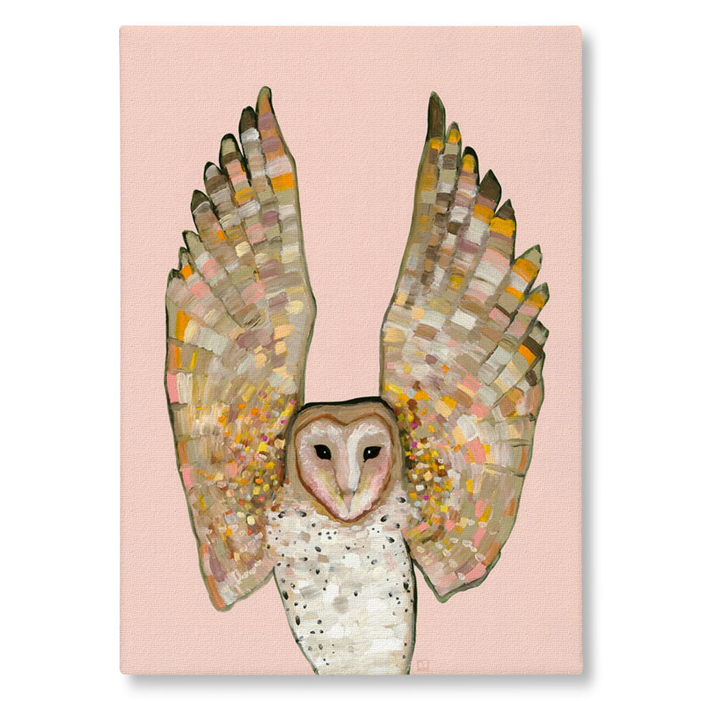 Barn Owl On Coral Giclée Canvas Print Canvas Wall Art