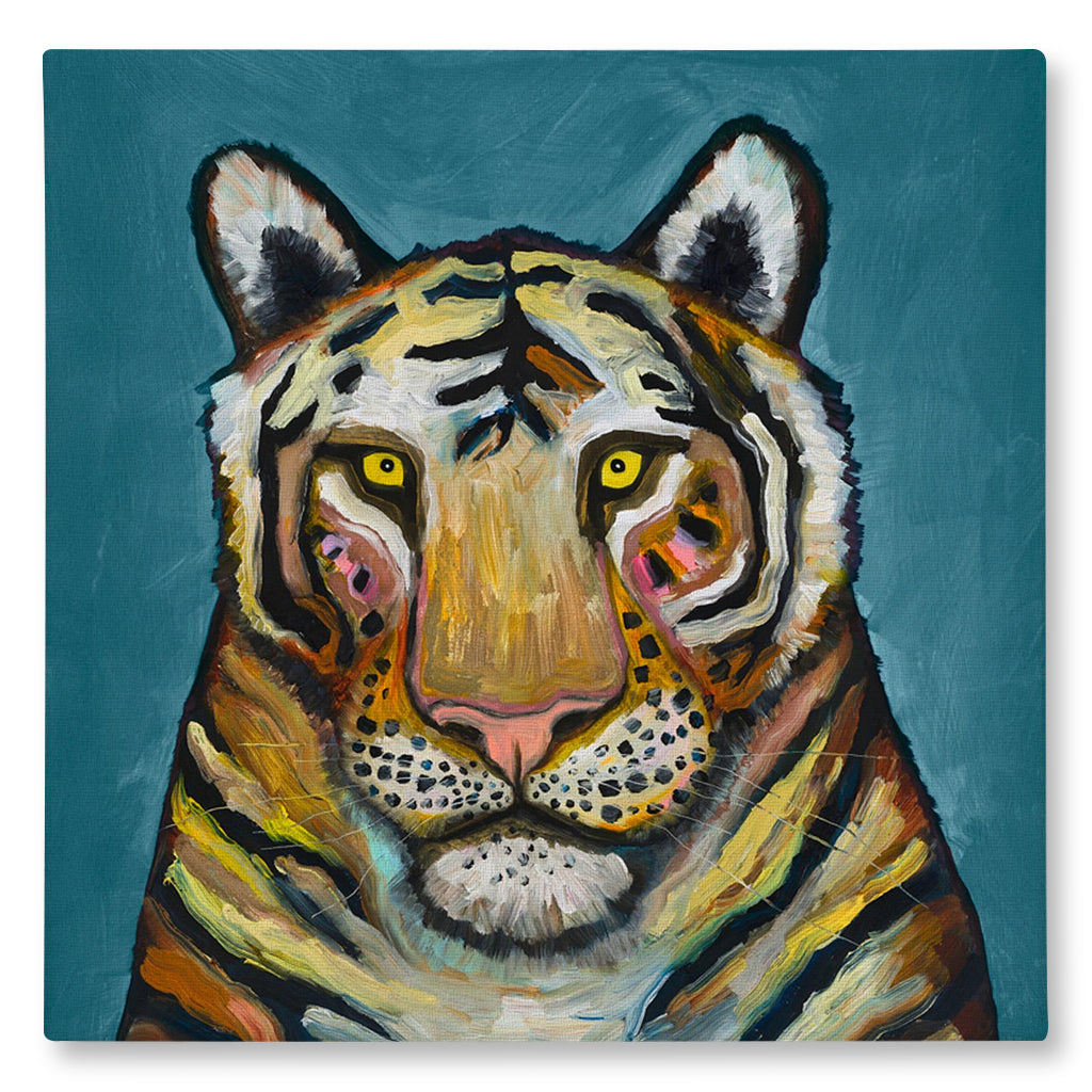 Tiger On Cerulean Giclée Canvas Print Canvas Wall Art