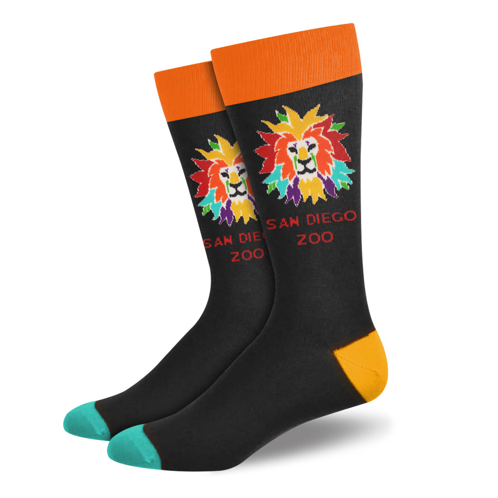 COLORFUL LION ADULT MENS COTTON CREW SOCKS