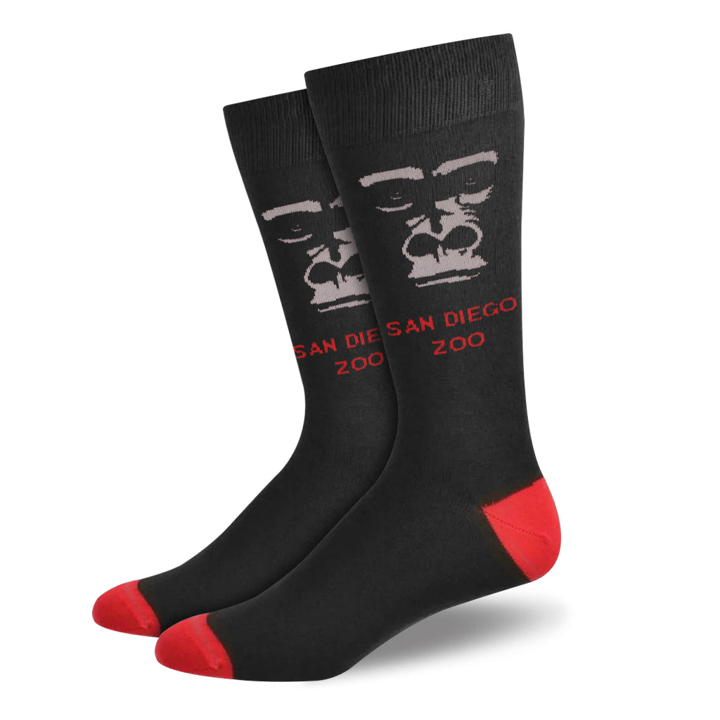 GORILLA SHADOW GORILLA HEAD ADULT CREW GRAPHIC SOCKS