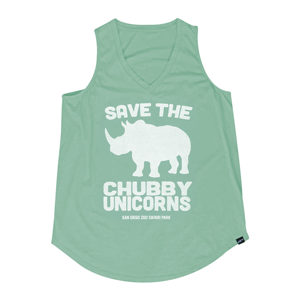GREEN SEAFOAM TANK TOP WOMEN V-NECK RHINO 